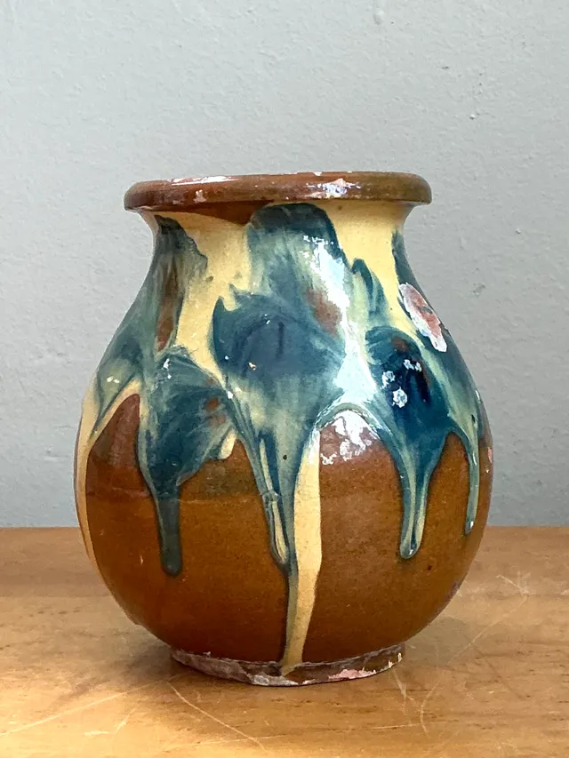 Vintage Drip Glaze Ceramic Vase — additional photo 3