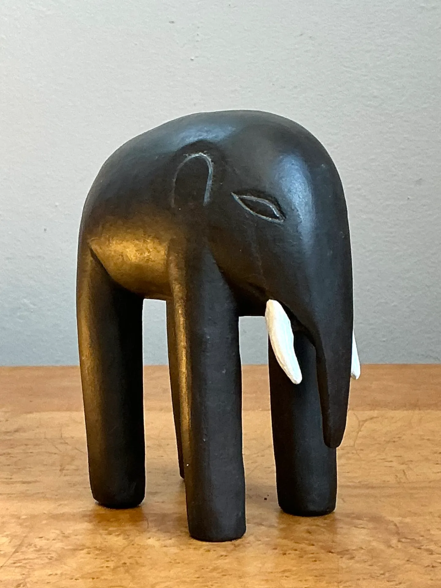 Vintage Wooden Elephant Figurine — additional photo 4