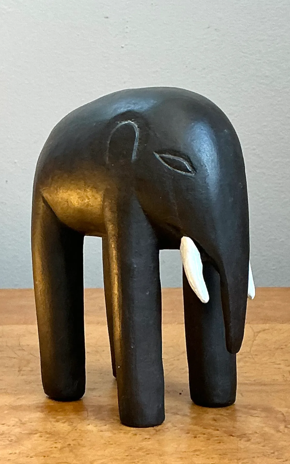 Vintage Wooden Elephant Figurine — additional photo 4