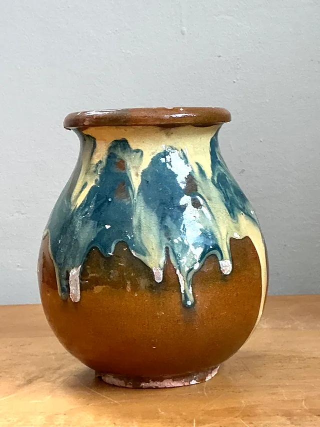 Vintage Drip Glaze Ceramic Vase — additional photo 4