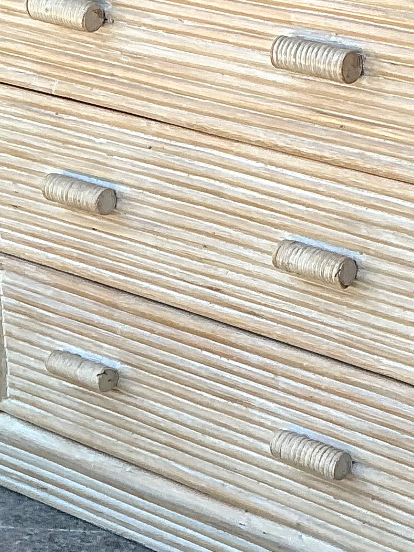 Vintage Washed Pretzel Reed Six-Drawer Dresser — additional photo 7