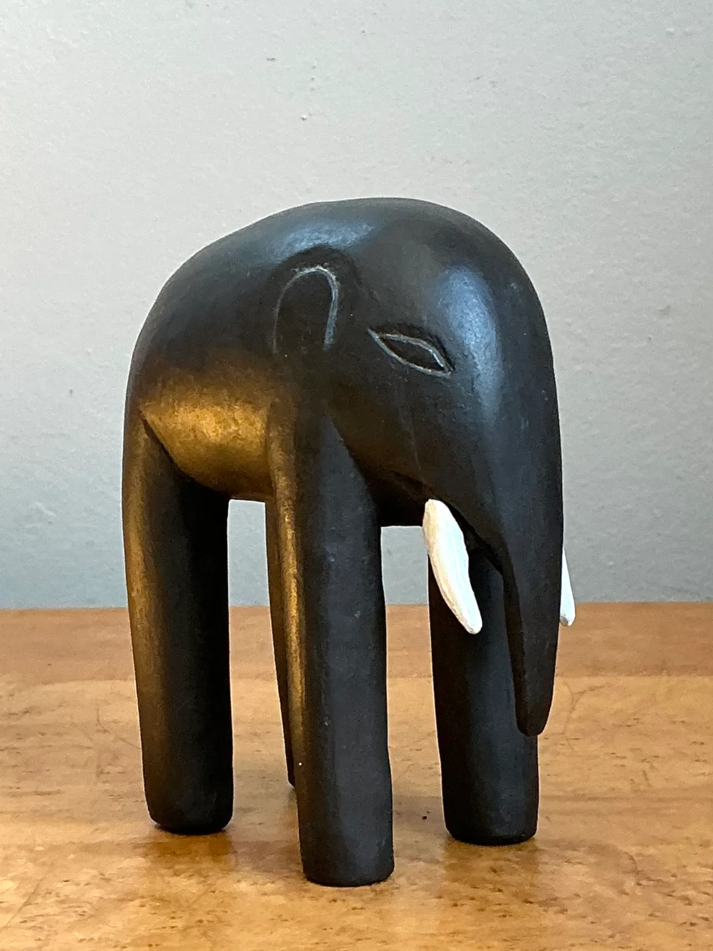 Vintage Wooden Elephant Figurine — additional photo 1