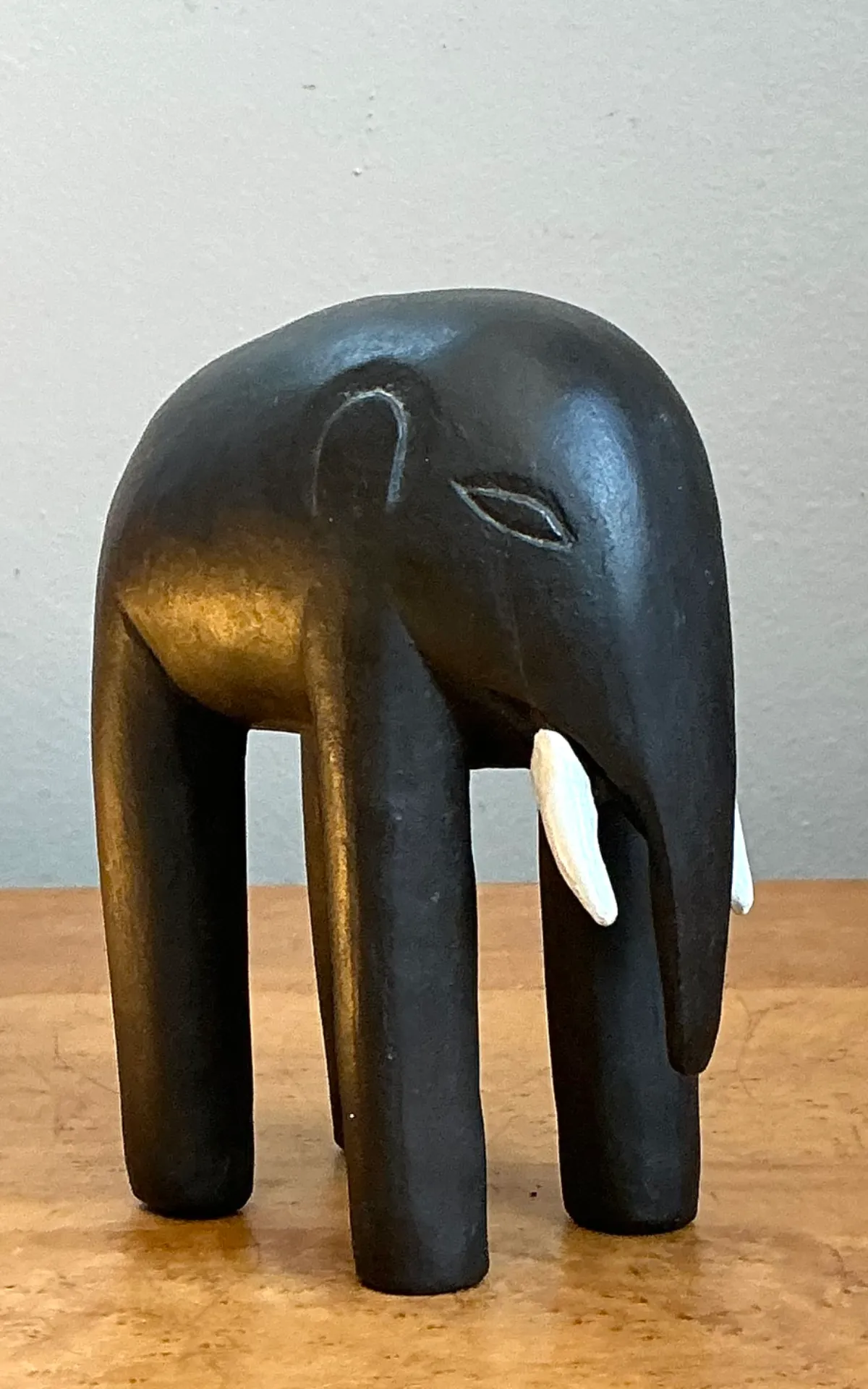 Vintage Wooden Elephant Figurine — additional photo 1