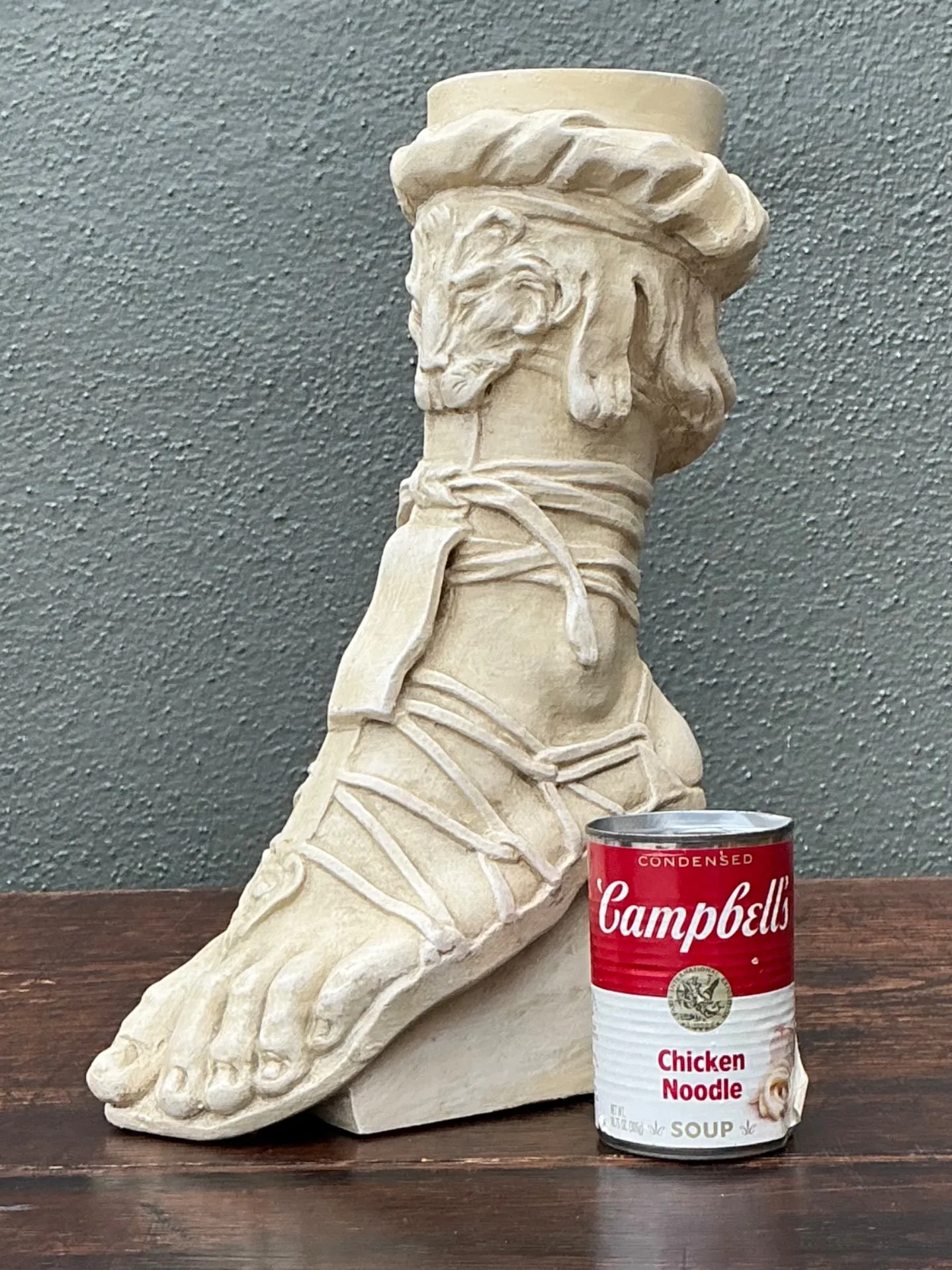 Vintage Plaster Roman Foot Sculpture — additional photo 1