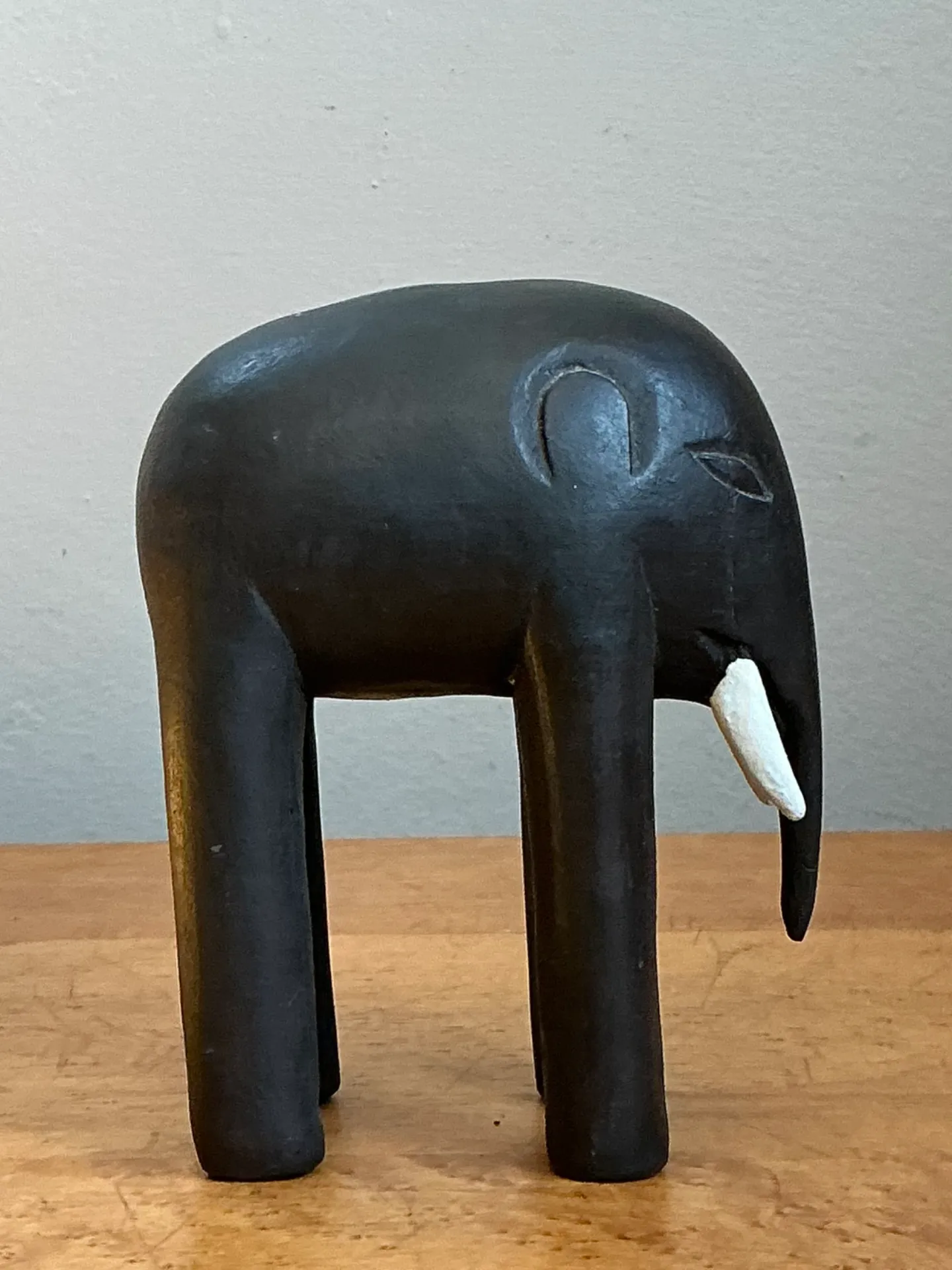 Vintage Wooden Elephant Figurine — additional photo 3