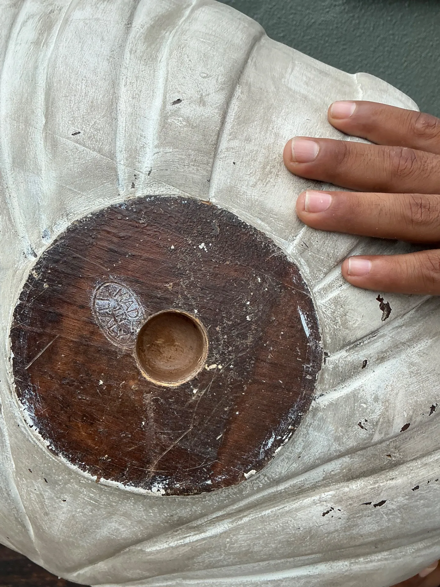 Vintage Italian Carved Wood Shell Bowl — additional photo 5