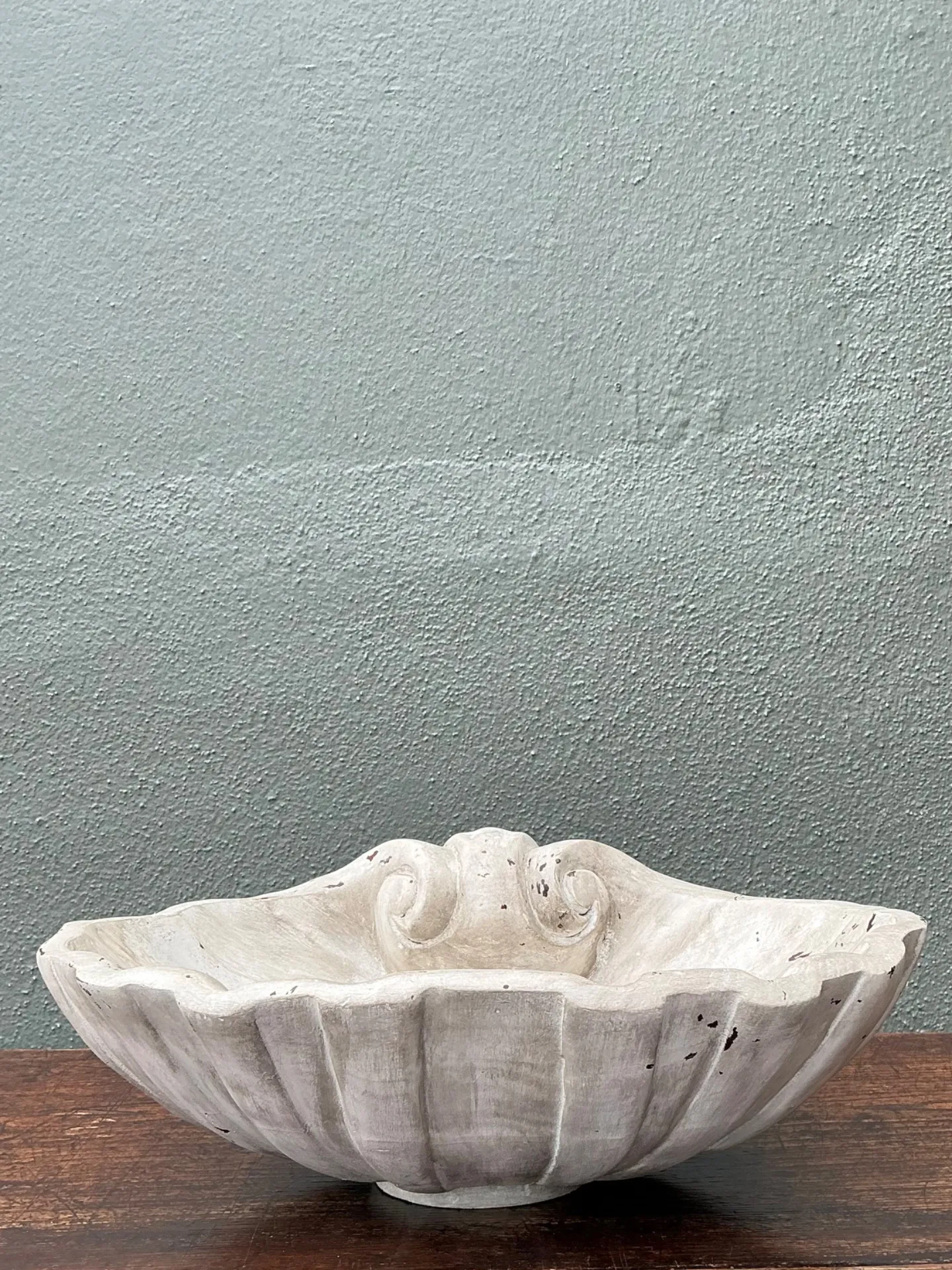 Vintage Italian Carved Wood Shell Bowl — additional photo 4