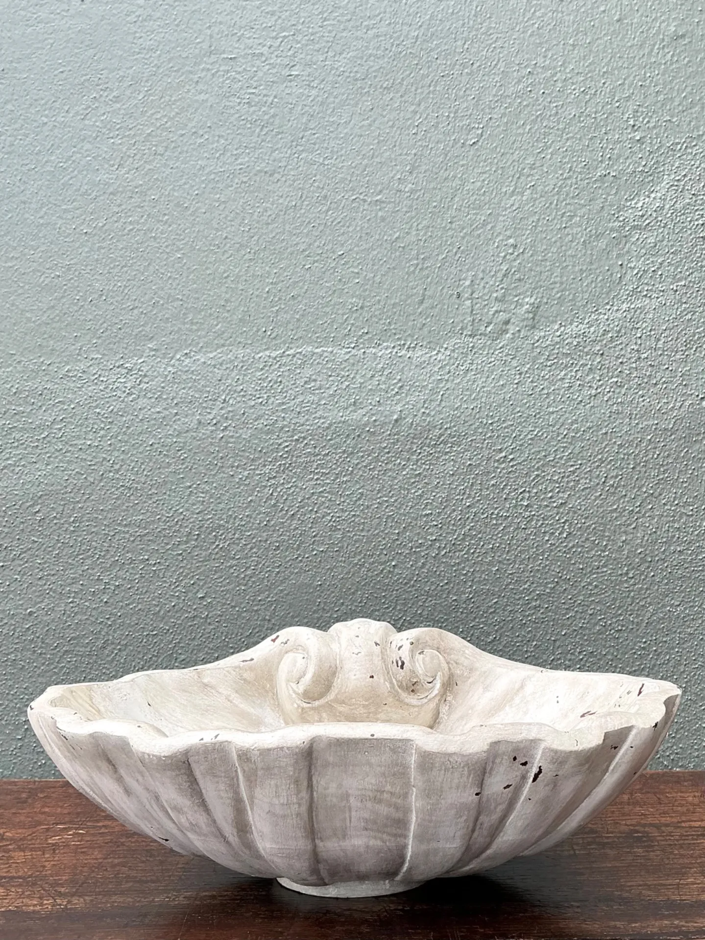 Vintage Italian Carved Wood Shell Bowl — additional photo 2