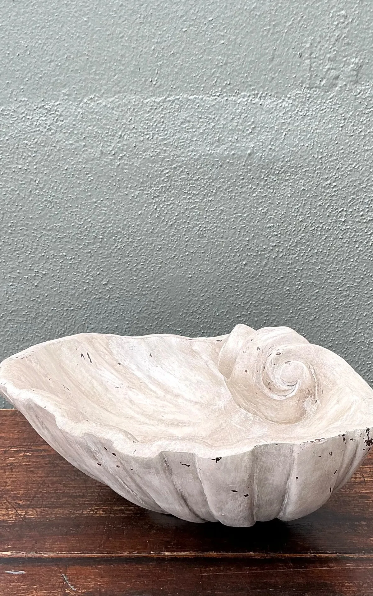 Vintage Italian Carved Wood Shell Bowl — additional photo 7