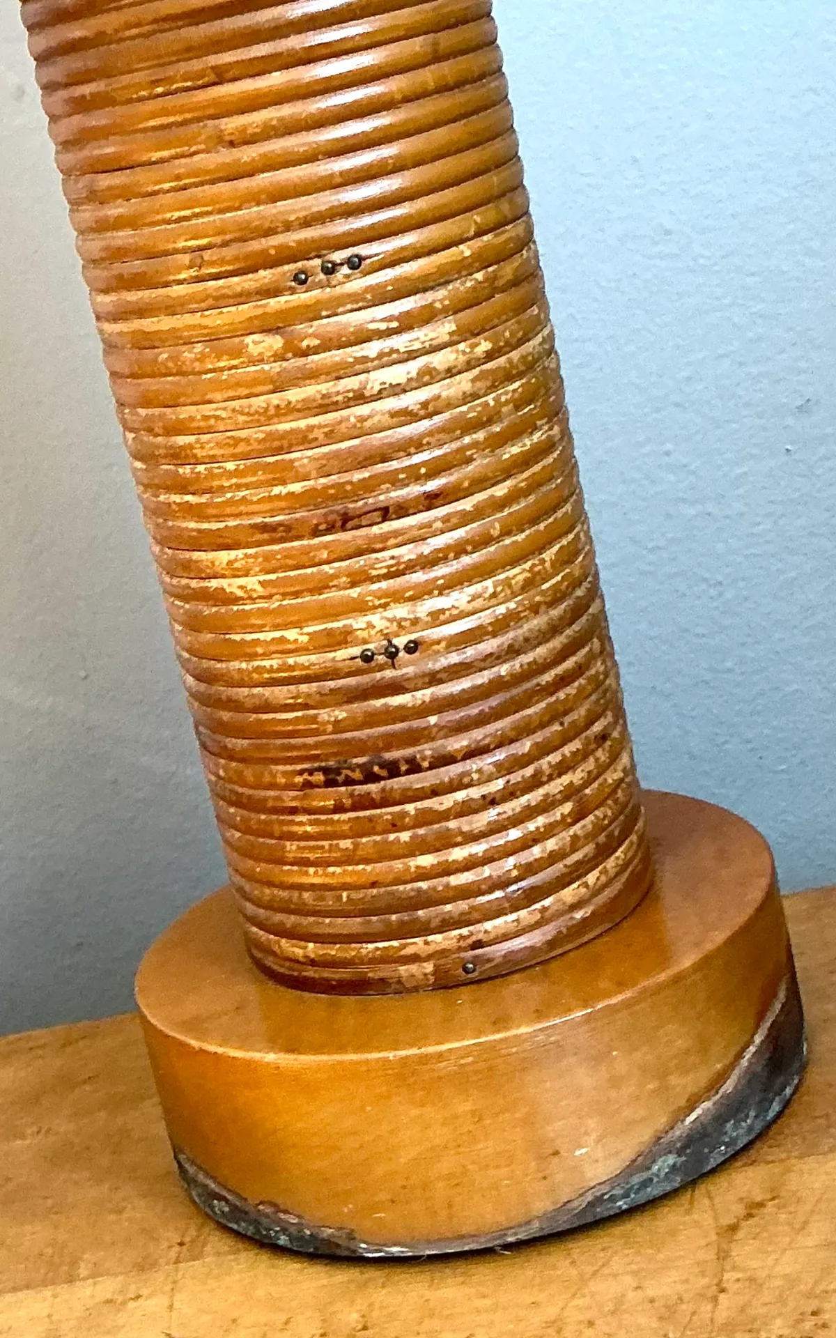 Vintage Pencil Reed and Wood Table Lamp — additional photo 7