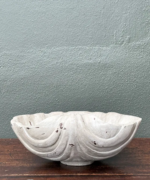 Vintage Italian Carved Wood Shell Bowl — additional photo 8