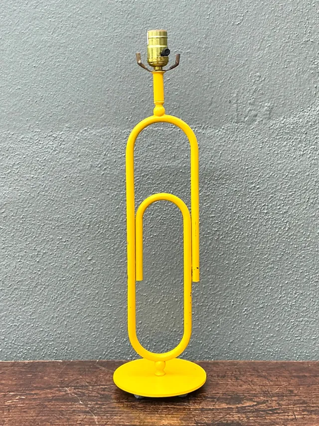 Vintage Yellow Metal Paperclip Table Lamp — additional photo 1