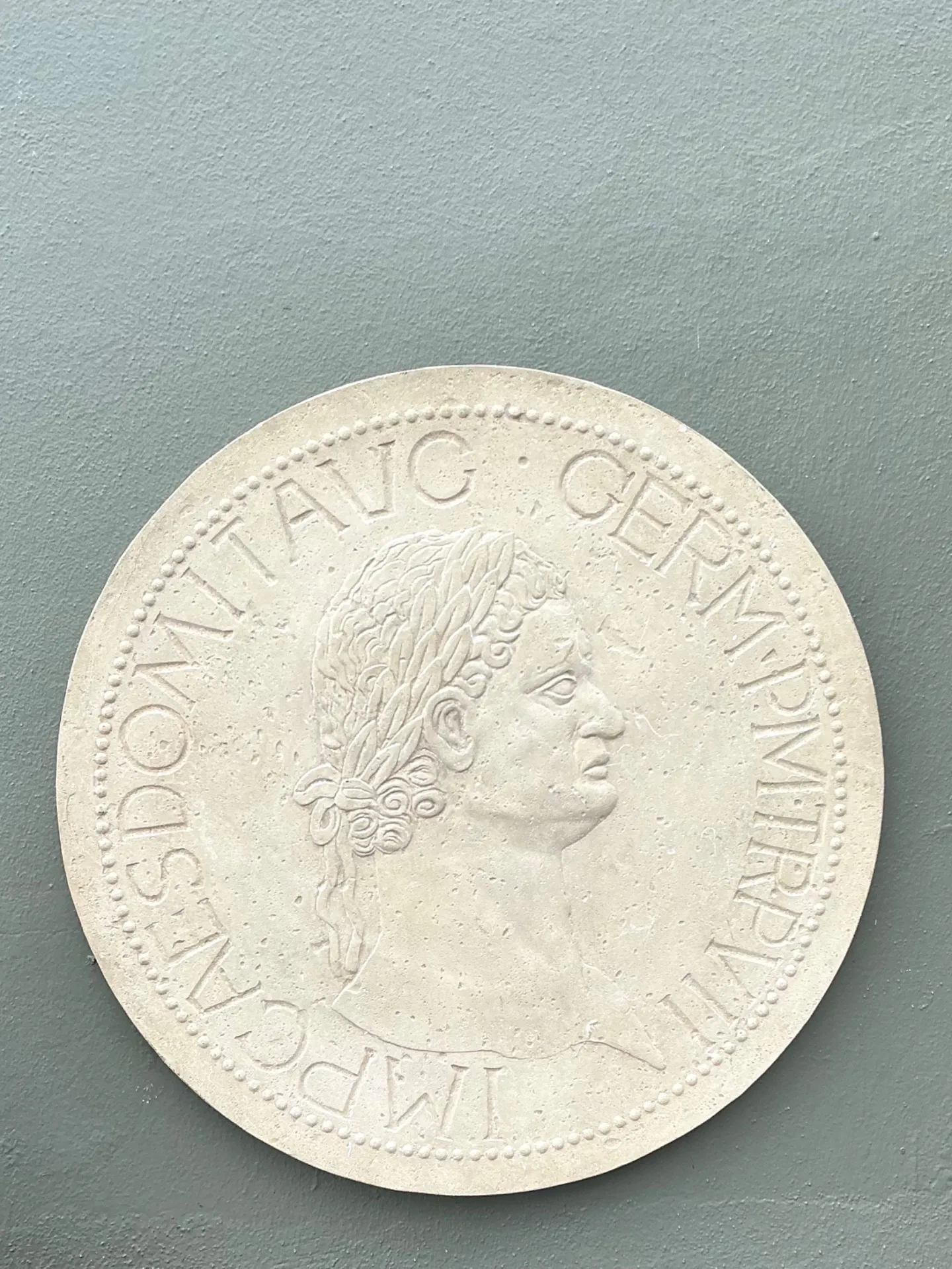 Vintage Roman Emperor Plaster Medallion — additional photo 3