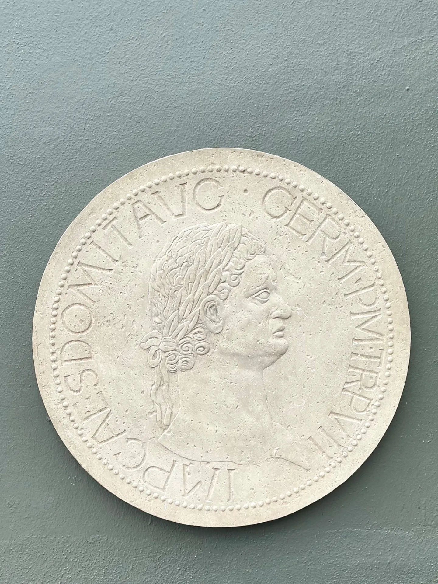 Vintage Roman Emperor Plaster Medallion — additional photo 2