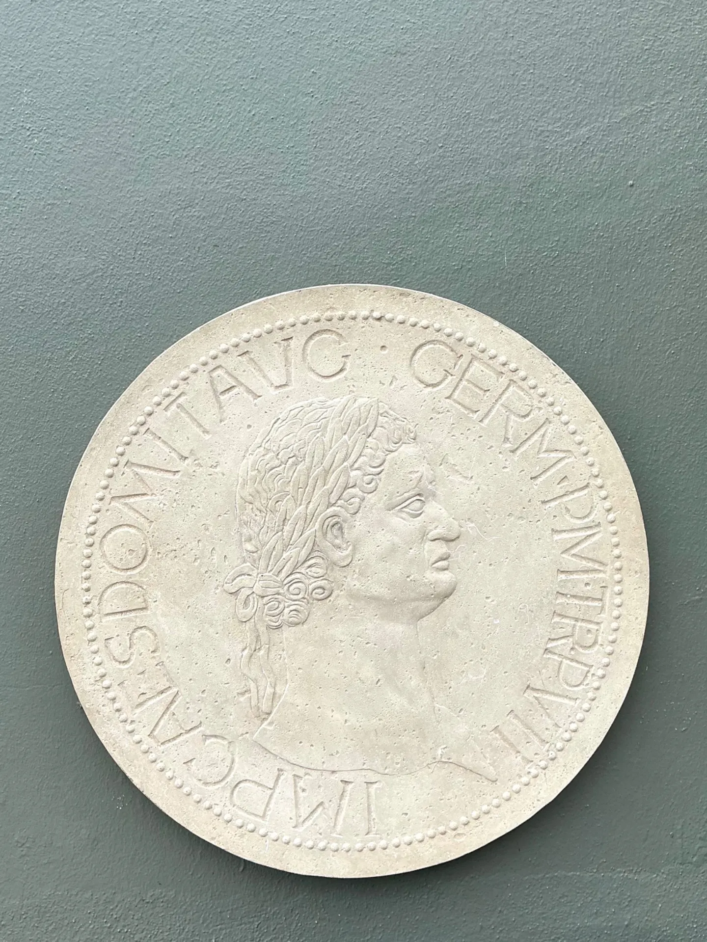 Vintage Roman Emperor Plaster Medallion — additional photo 6