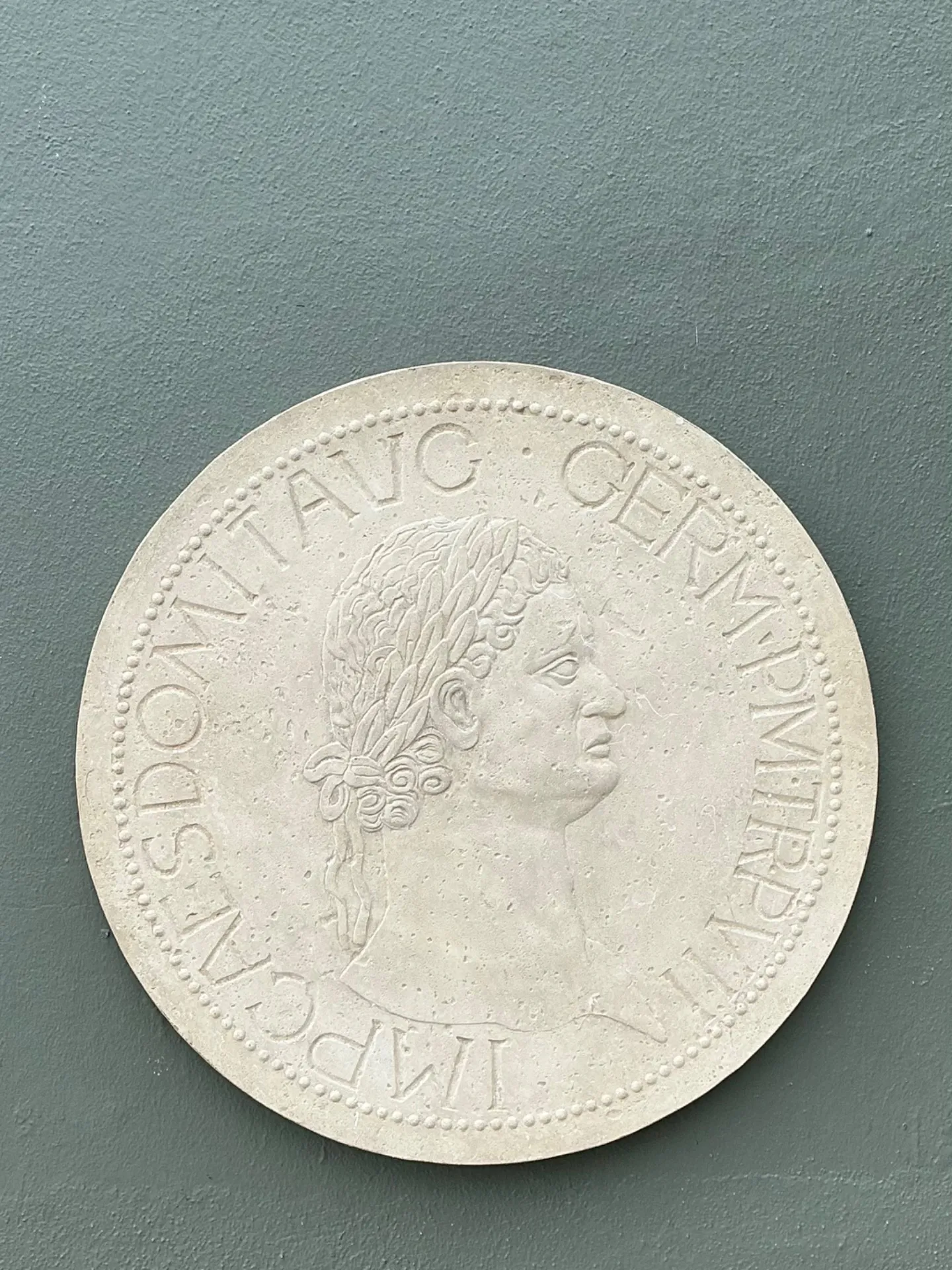 Vintage Roman Emperor Plaster Medallion — additional photo 5