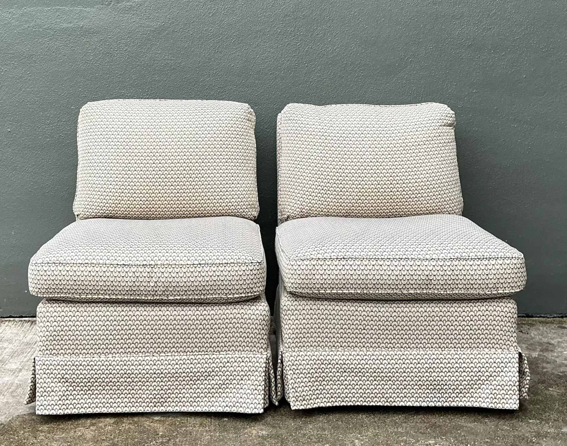 Vintage Upholstered Slipper Chairs - Pair — additional photo 5