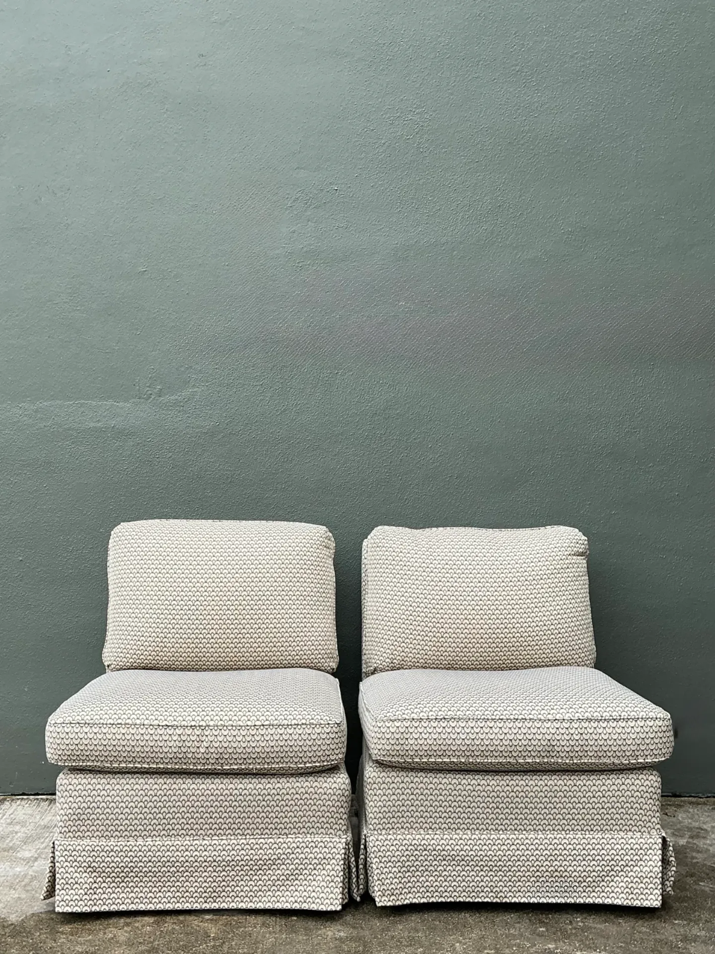 Vintage Upholstered Slipper Chairs - Pair — additional photo 3