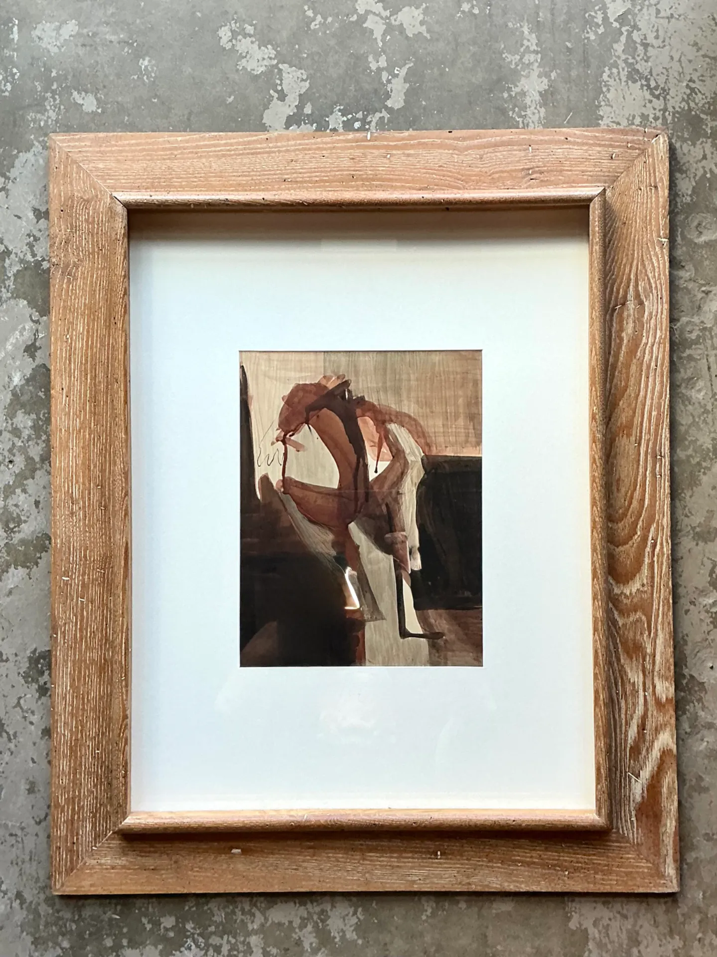 Vintage Framed Abstract Figurative Painting — additional photo 3