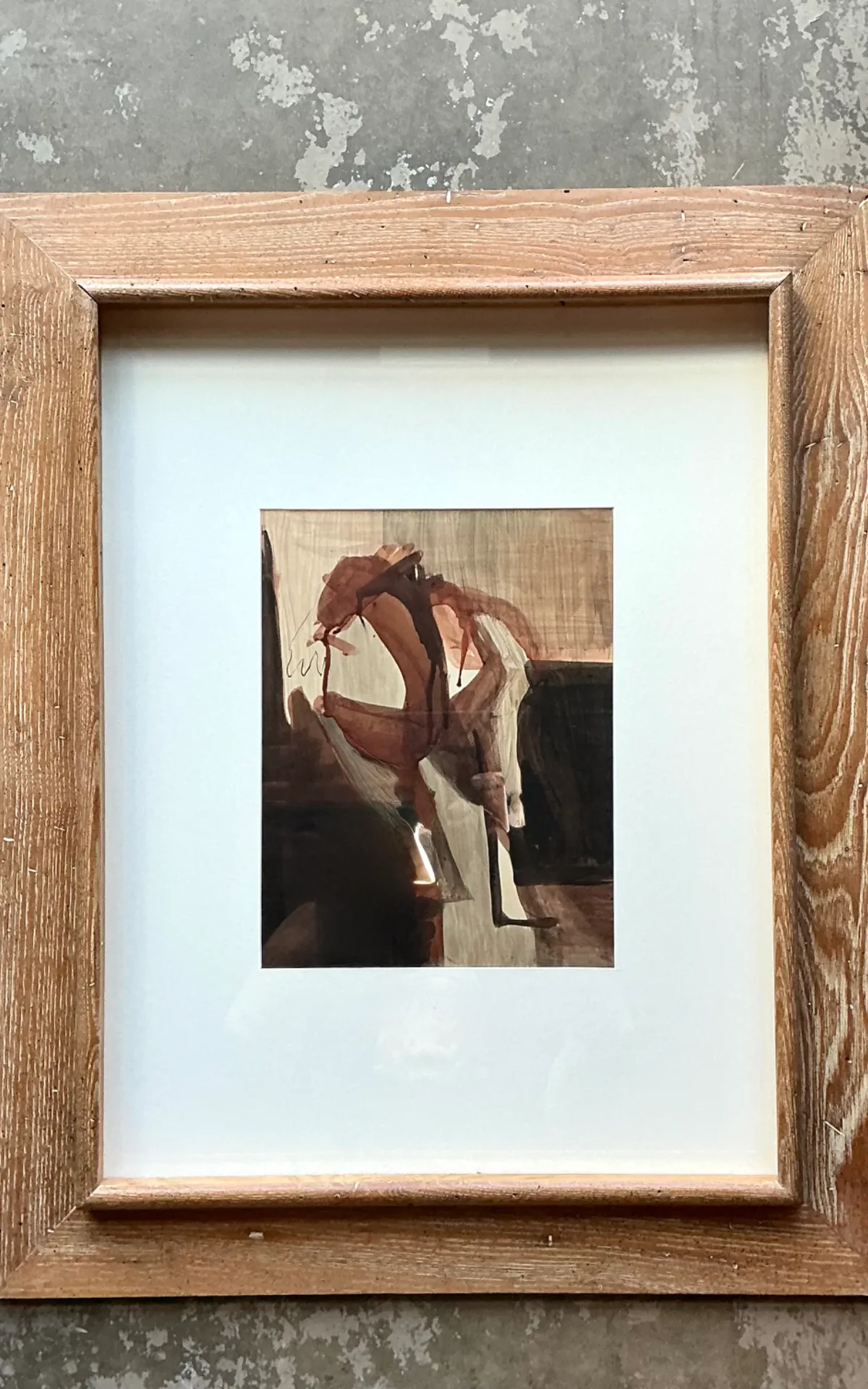 Vintage Framed Abstract Figurative Painting — additional photo 3