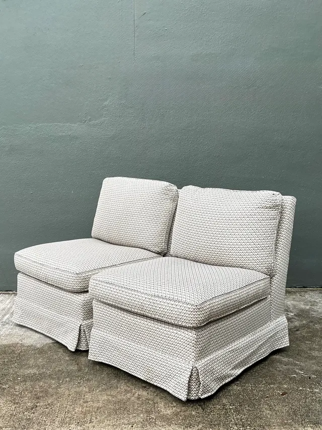 Vintage Upholstered Slipper Chairs - Pair — additional photo 6