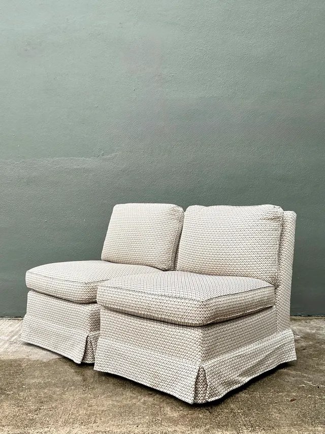Vintage Upholstered Slipper Chairs - Pair — additional photo 8