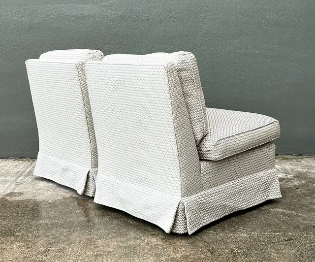 Vintage Upholstered Slipper Chairs - Pair — additional photo 4