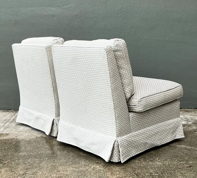 Vintage Upholstered Slipper Chairs - Pair — additional photo 7