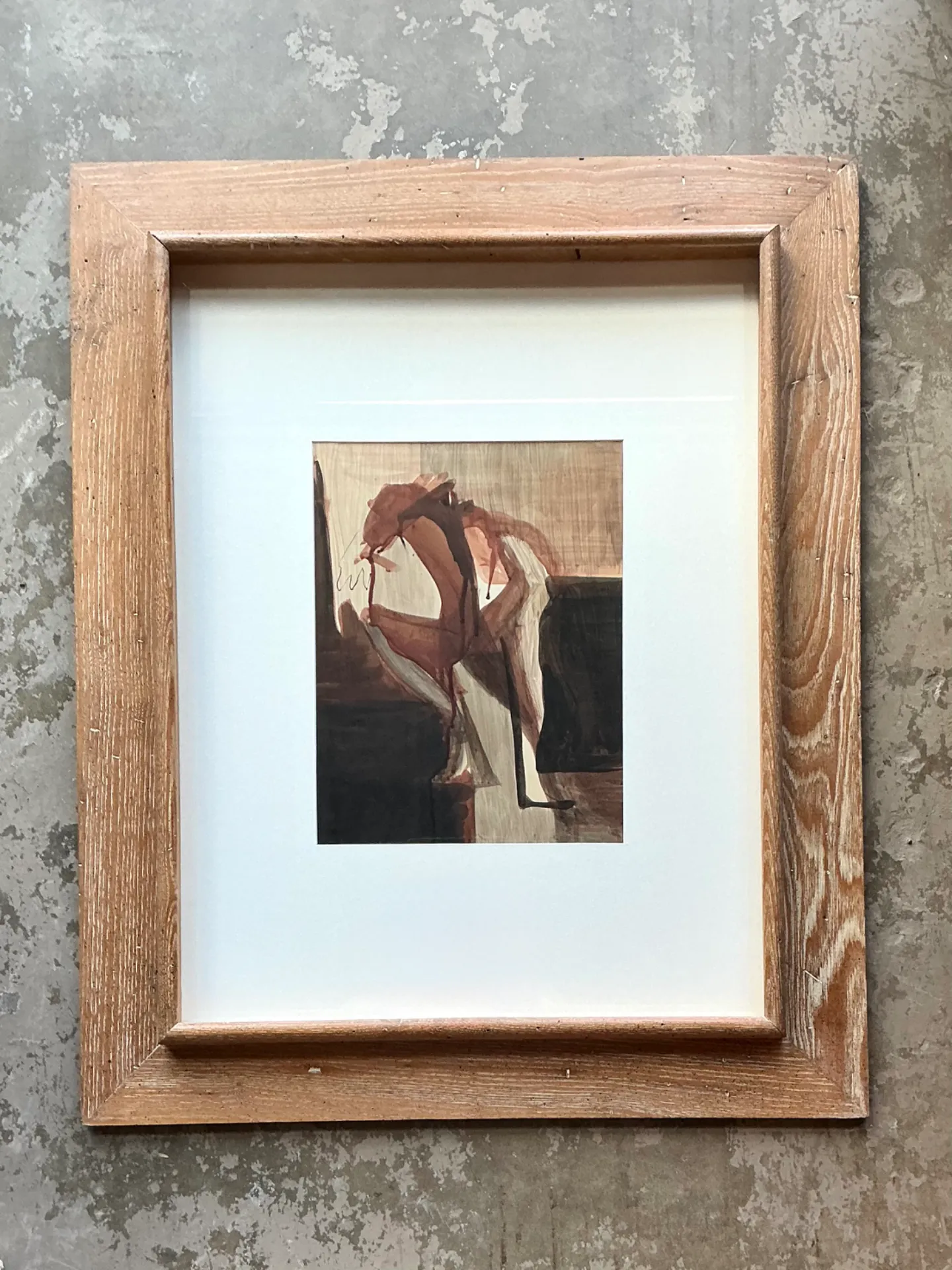 Vintage Framed Abstract Figurative Painting — additional photo 6