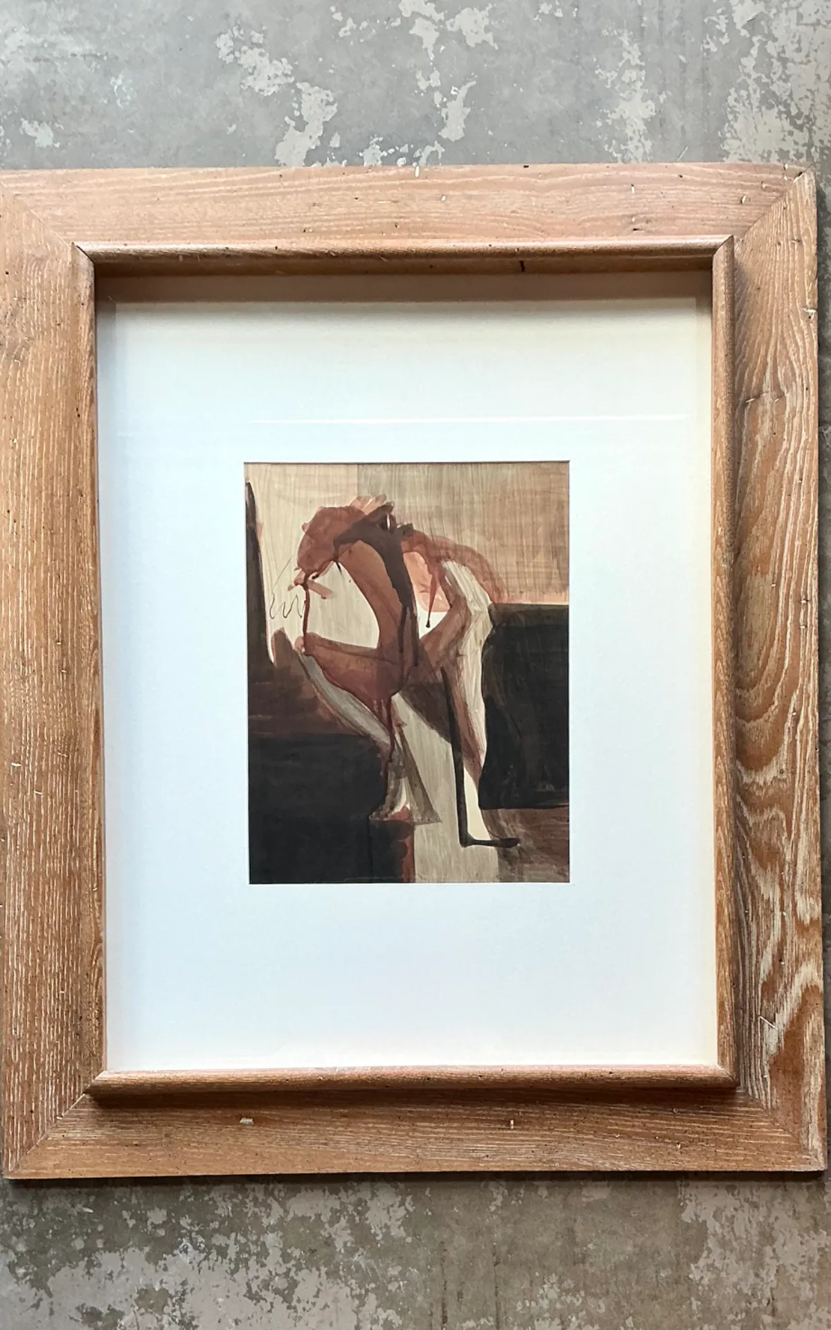 Vintage Framed Abstract Figurative Painting — additional photo 6