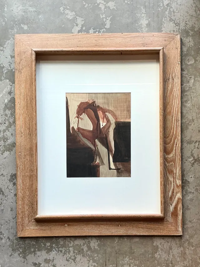Vintage Framed Abstract Figurative Painting — additional photo 6