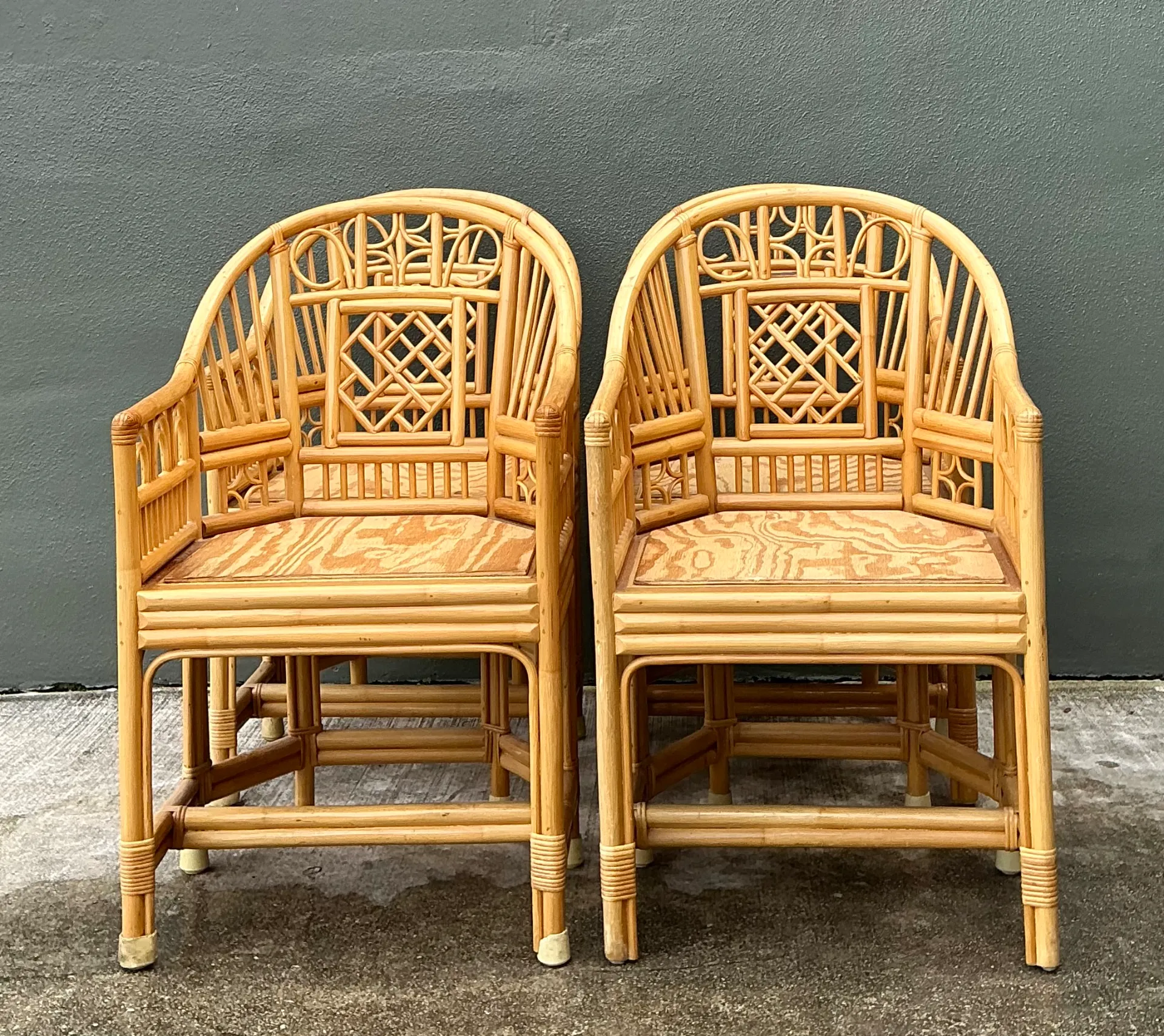 Vintage Brighton Pavillion Rattan Dining Chairs - Set Of 4 — additional photo 8