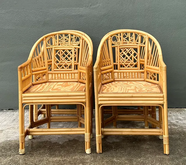 Vintage Brighton Pavillion Rattan Dining Chairs - Set Of 4 — additional photo 8