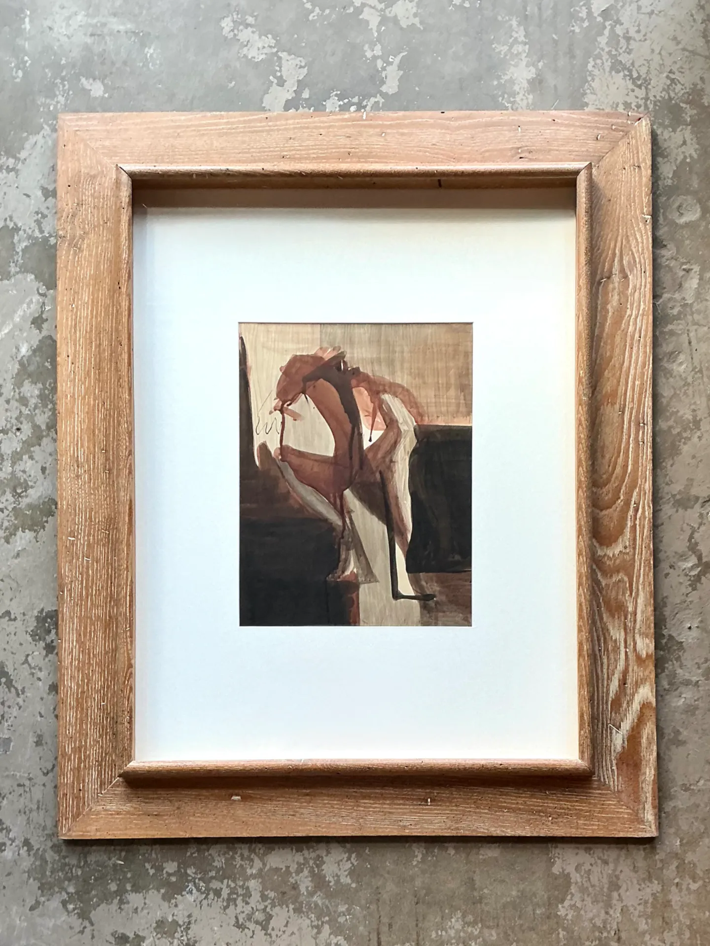 Vintage Framed Abstract Figurative Painting — additional photo 7