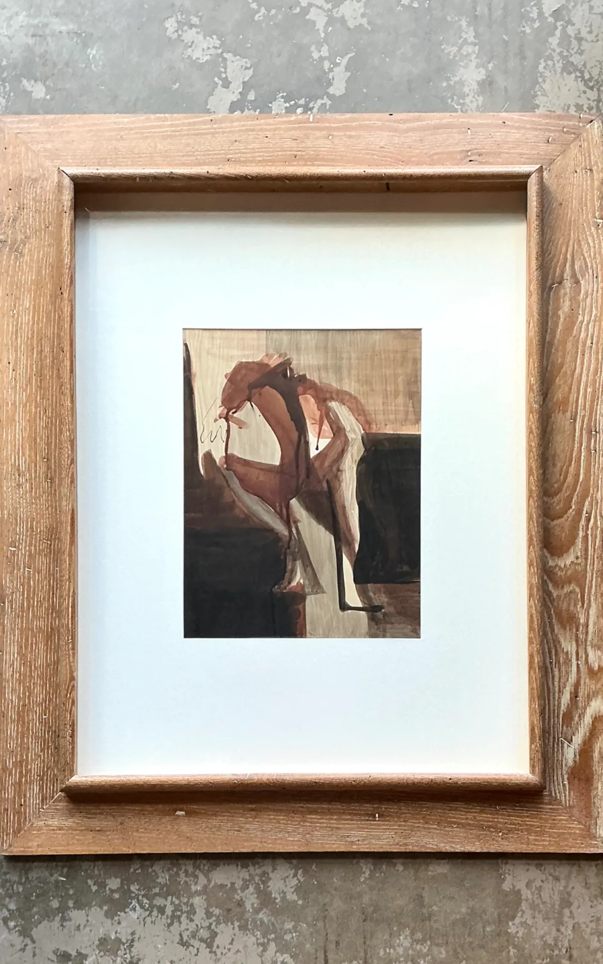 Vintage Framed Abstract Figurative Painting — additional photo 7