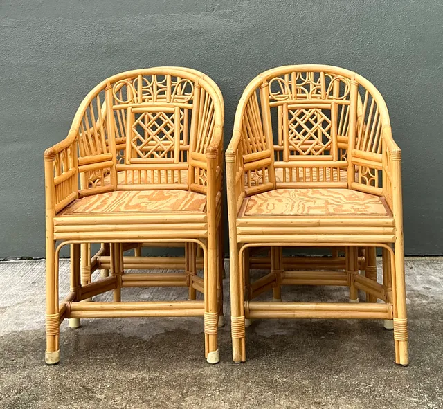 Vintage Brighton Pavillion Rattan Dining Chairs - Set Of 4 — additional photo 6