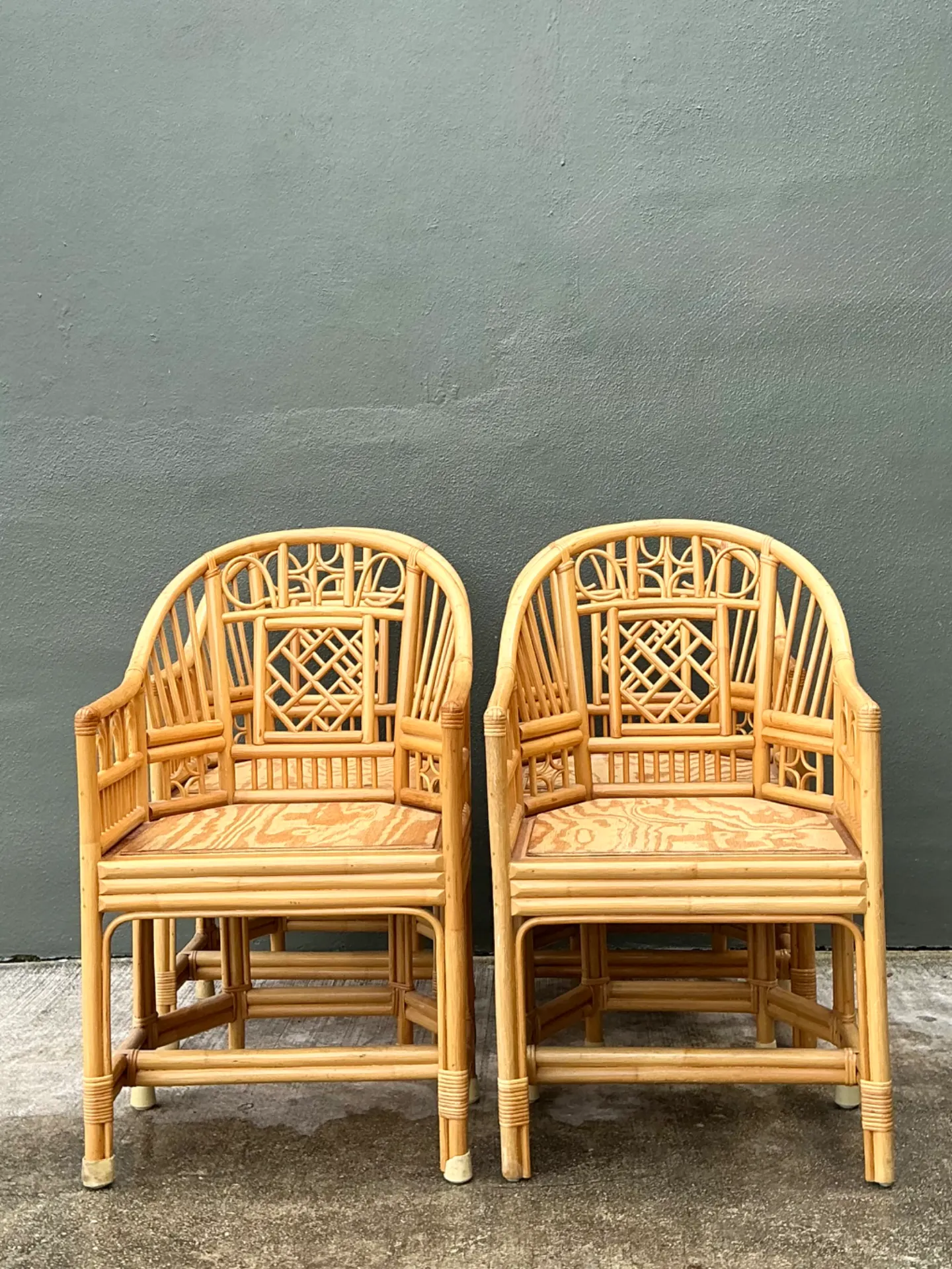 Vintage Brighton Pavillion Rattan Dining Chairs - Set Of 4 — additional photo 3