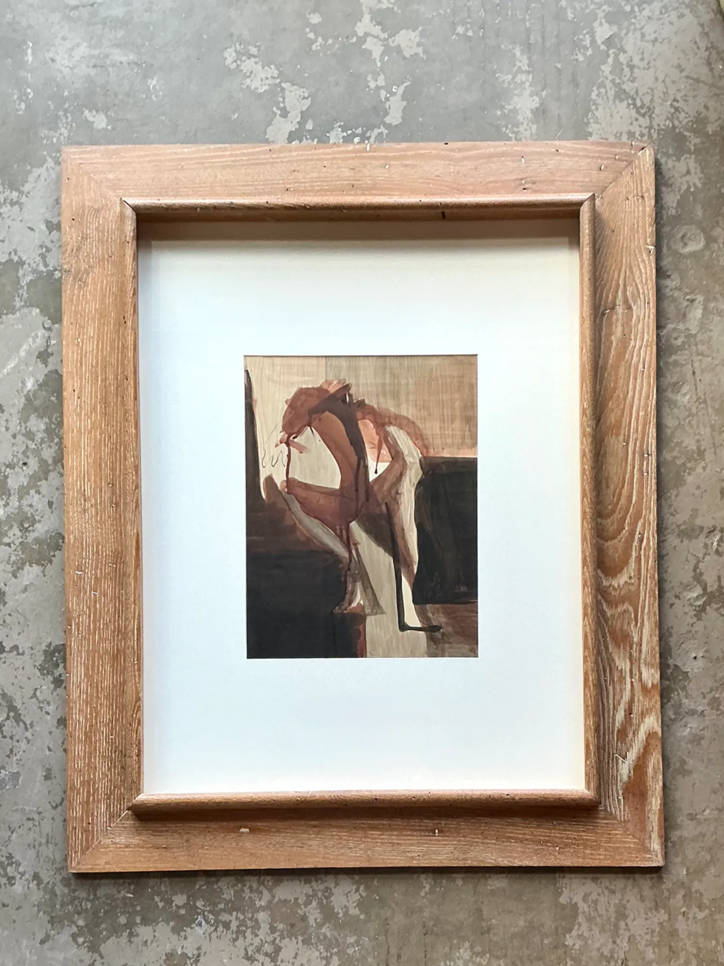 Vintage Framed Abstract Figurative Painting — additional photo 2