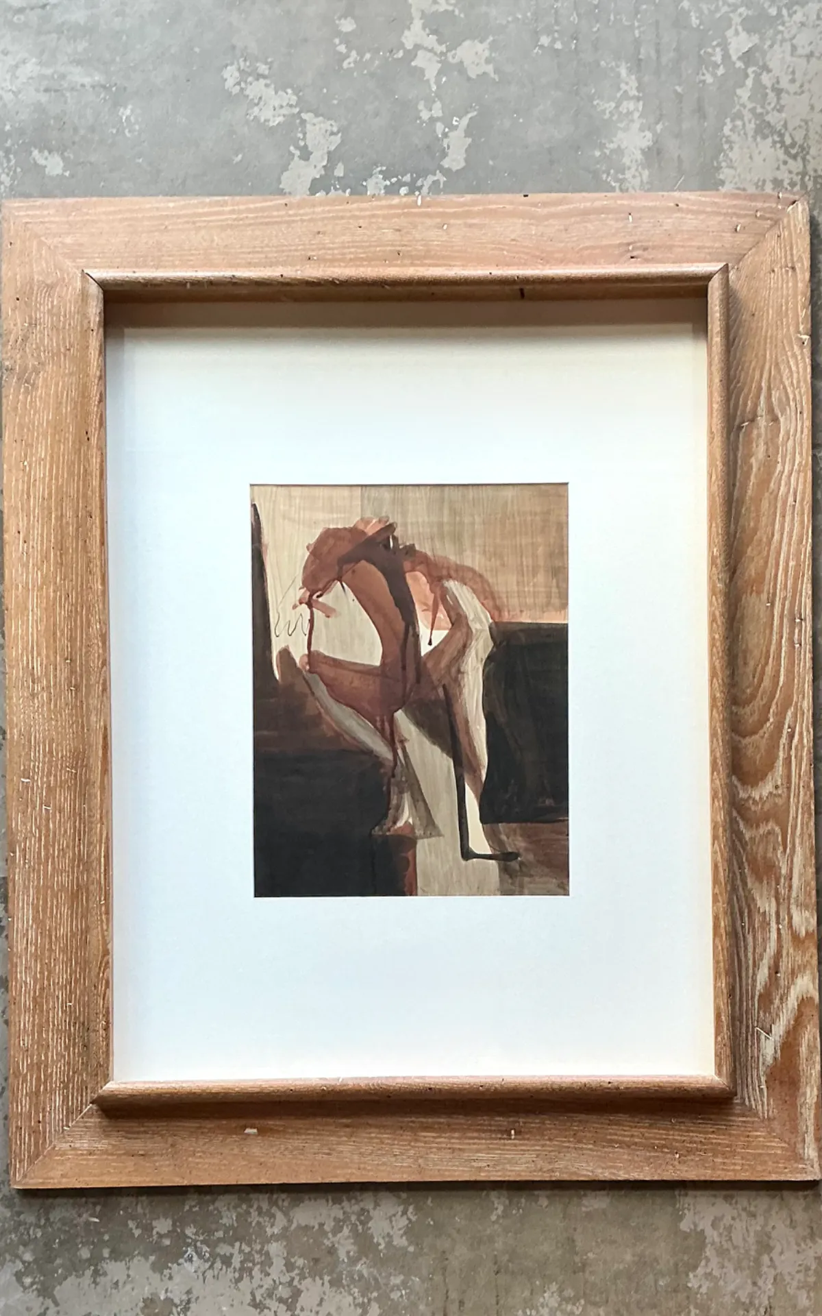 Vintage Framed Abstract Figurative Painting — additional photo 2