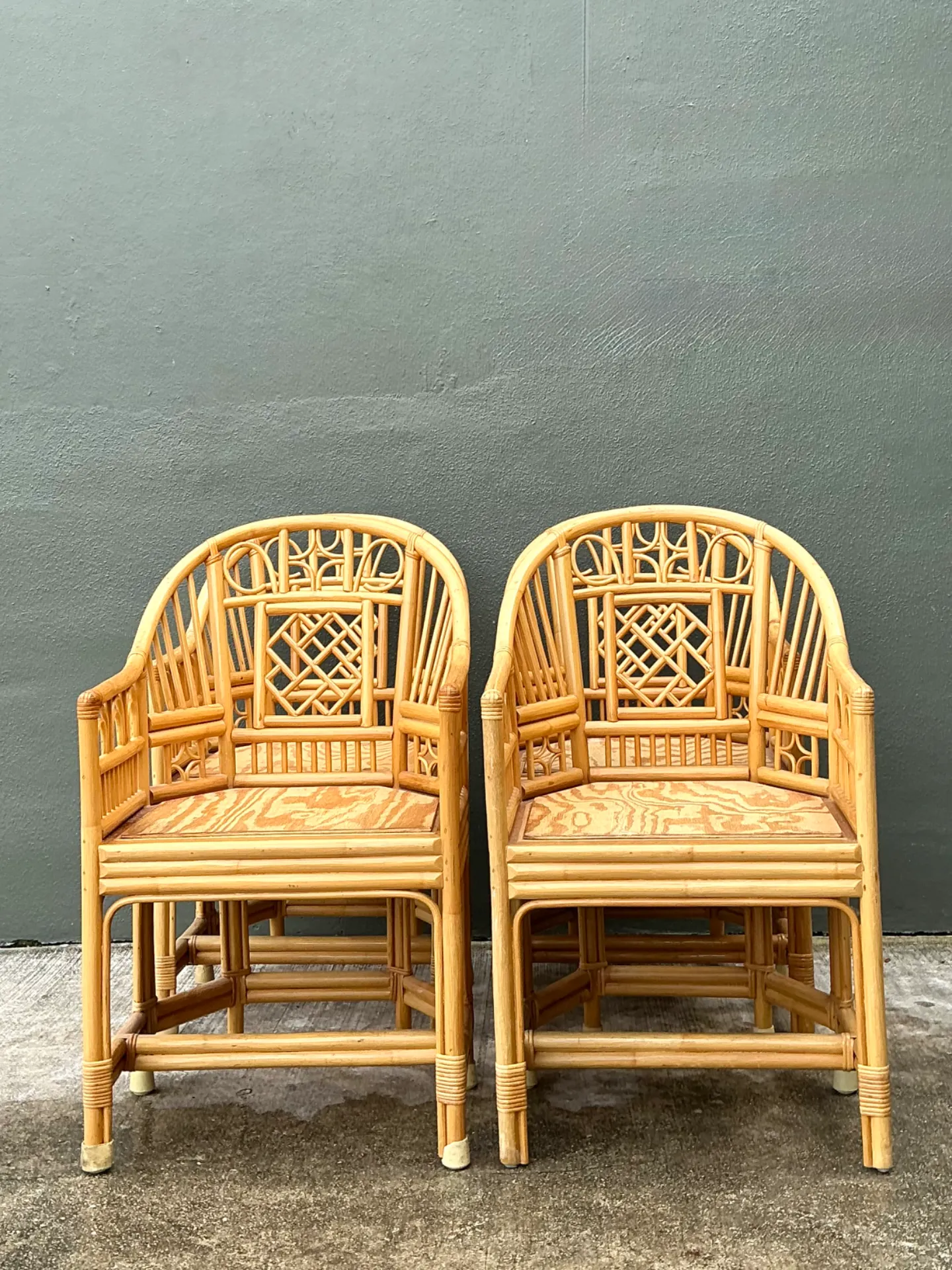Vintage Brighton Pavillion Rattan Dining Chairs - Set Of 4 — additional photo 1