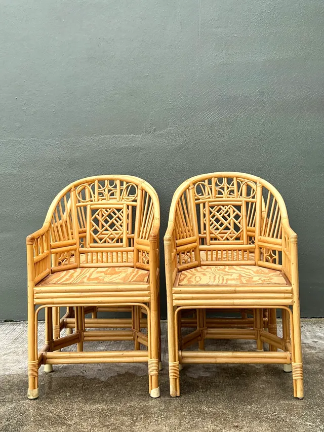 Vintage Brighton Pavillion Rattan Dining Chairs - Set Of 4 — additional photo 1