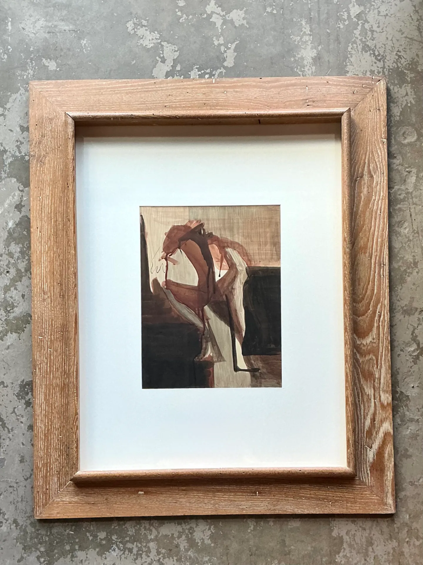 Vintage Framed Abstract Figurative Painting — additional photo 4