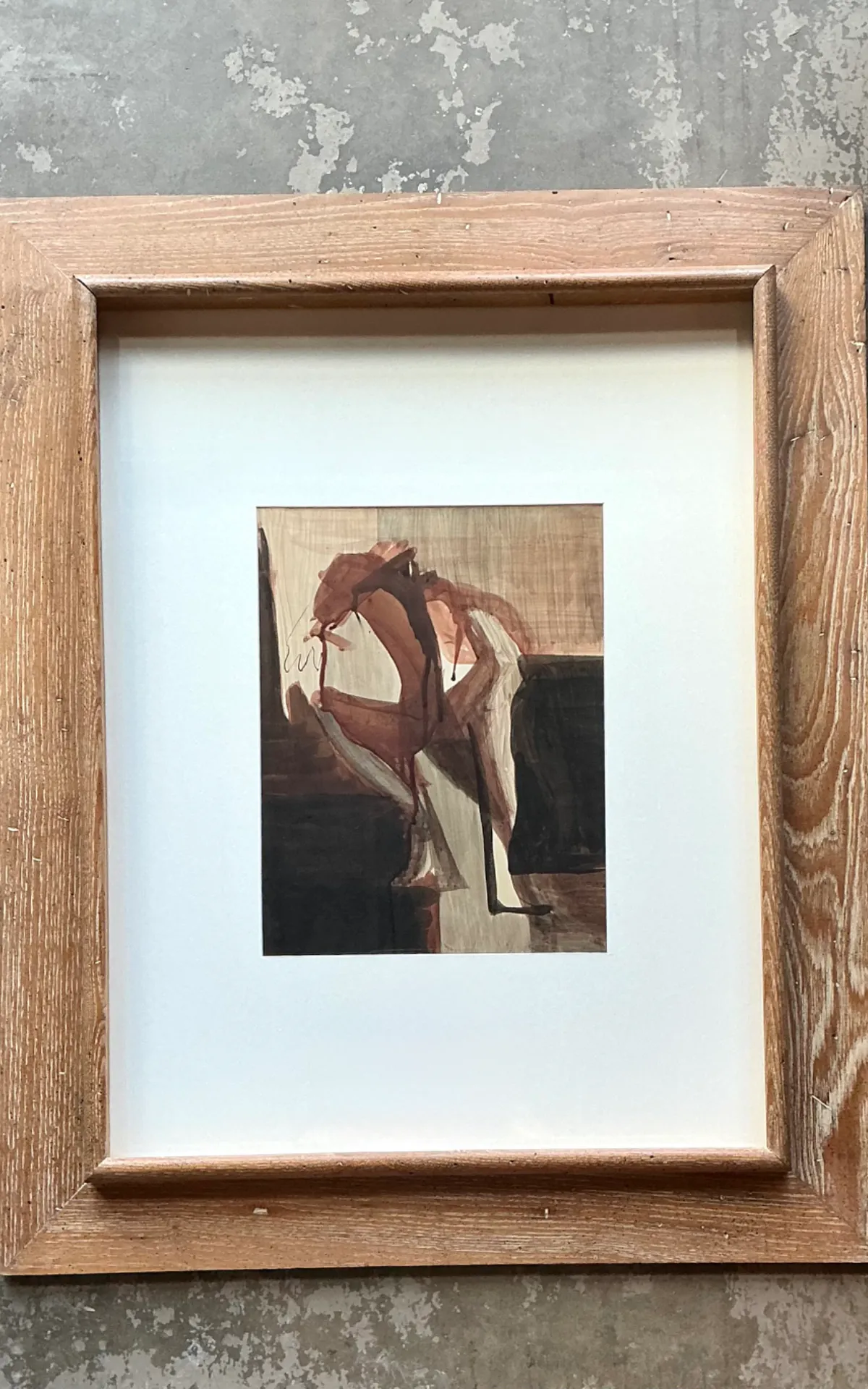 Vintage Framed Abstract Figurative Painting — additional photo 4