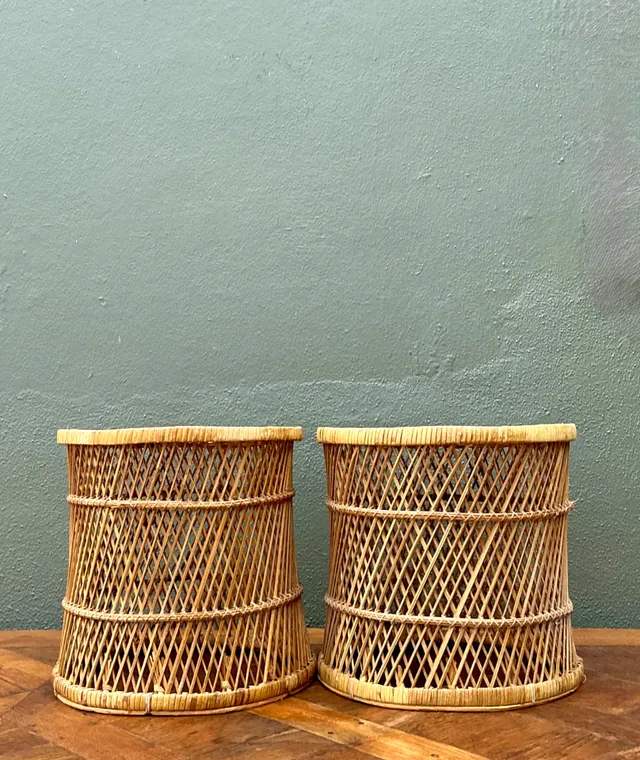 Vintage Woven Rattan Accent Tables - Set of 2 — additional photo 2