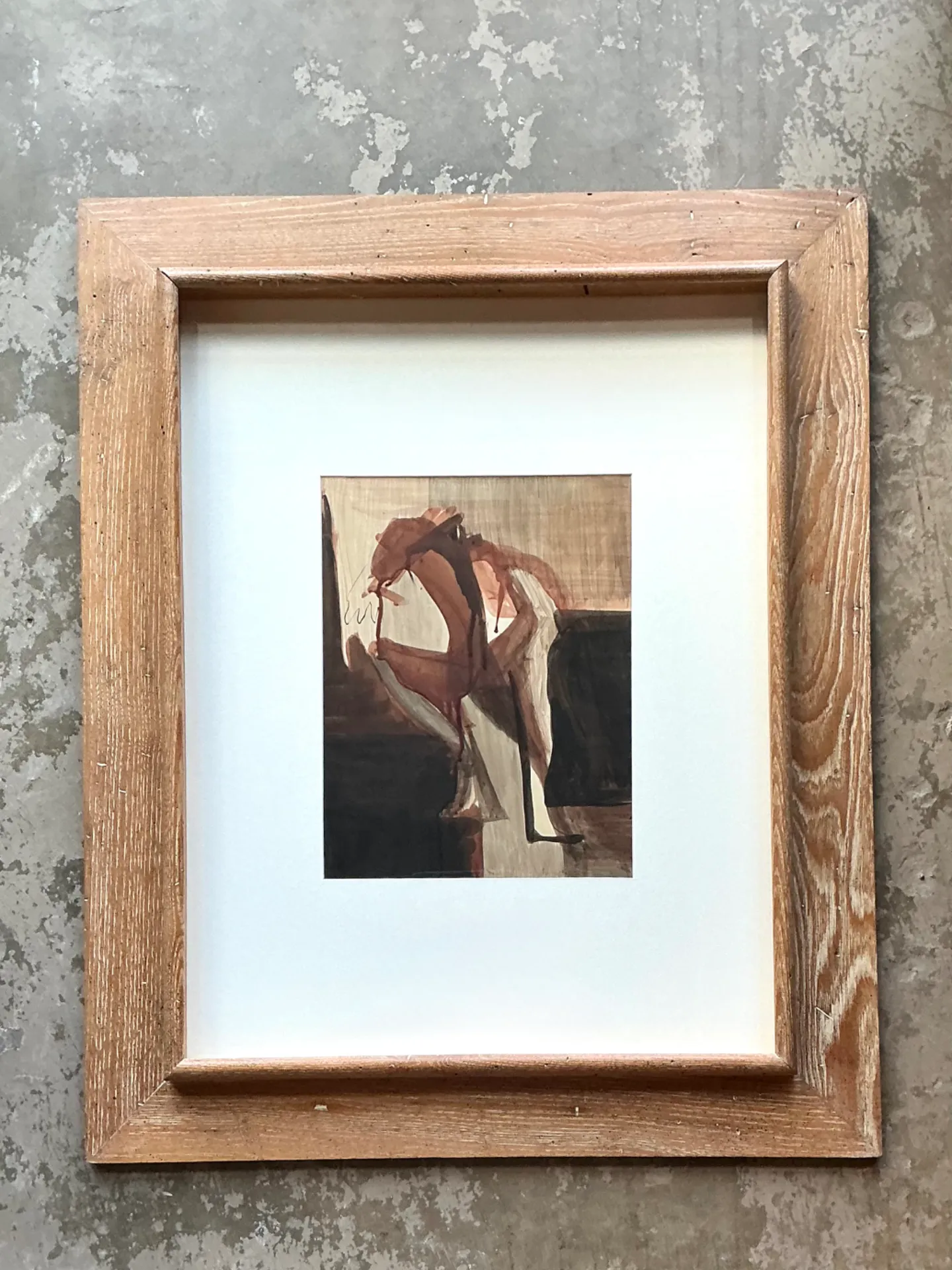 Vintage Framed Abstract Figurative Painting — additional photo 5