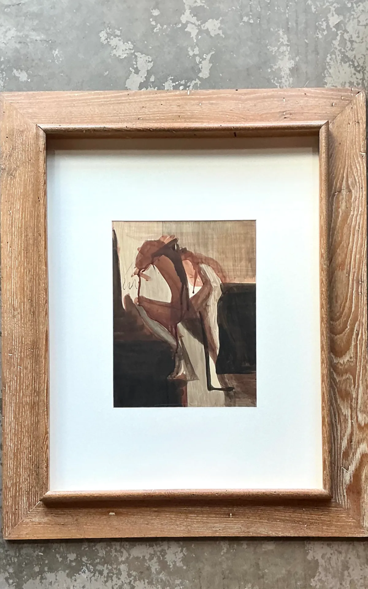 Vintage Framed Abstract Figurative Painting — additional photo 5