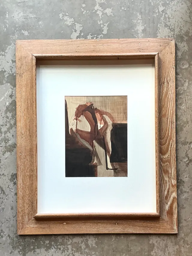 Vintage Framed Abstract Figurative Painting — additional photo 5