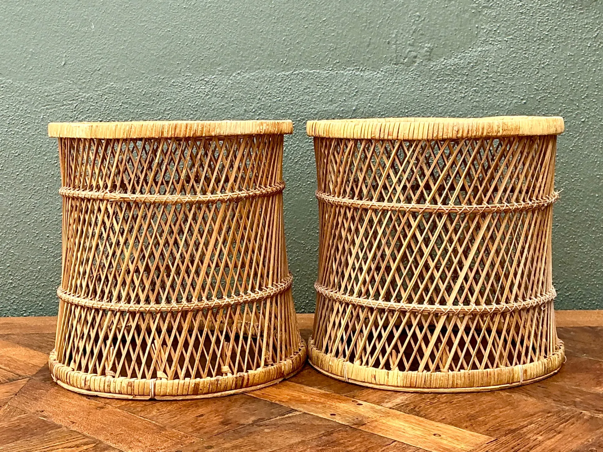Vintage Woven Rattan Accent Tables - Set of 2 — additional photo 6