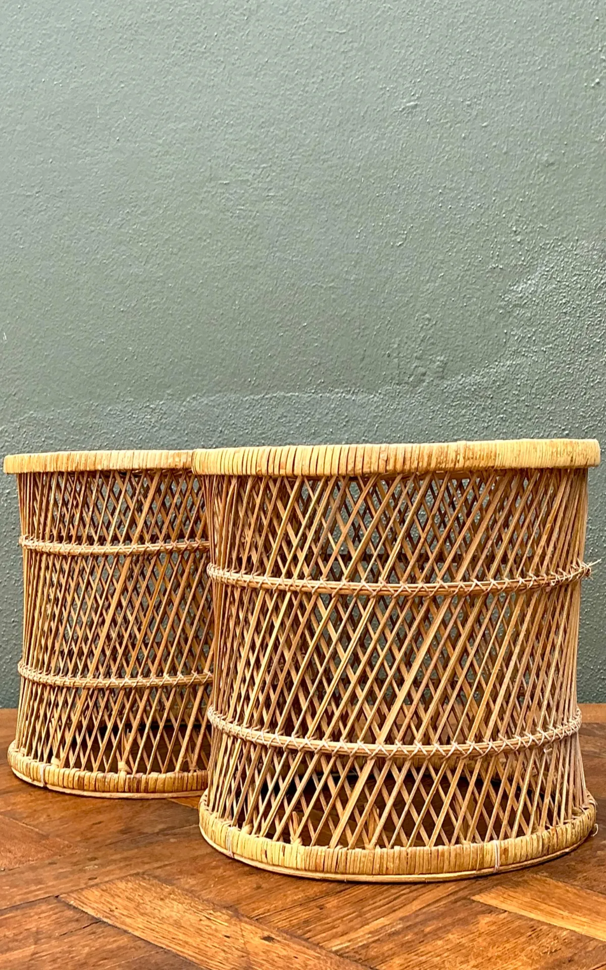 Vintage Woven Rattan Accent Tables - Set of 2 — additional photo 8