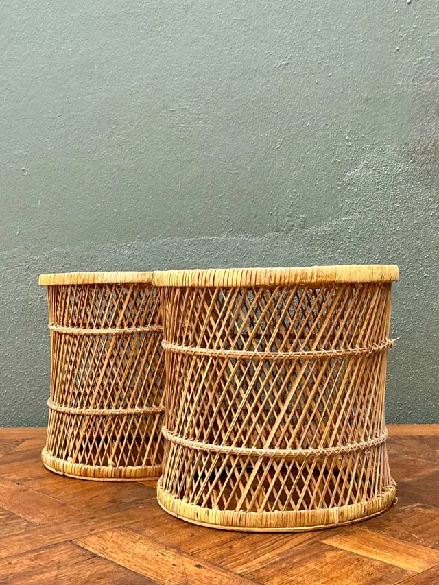 Vintage Woven Rattan Accent Tables - Set of 2 — additional photo 8